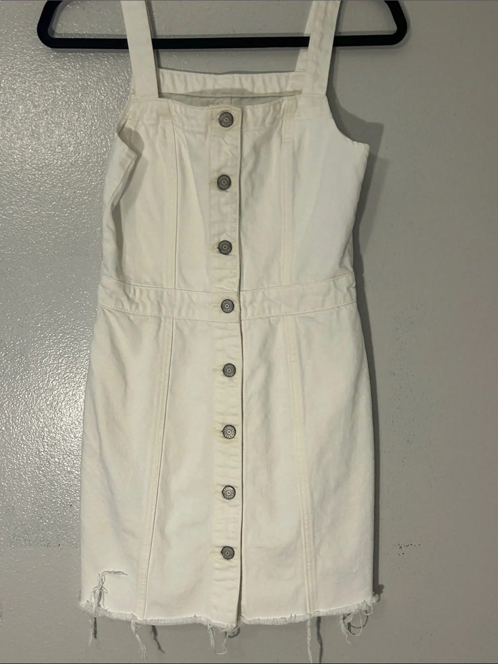 Boyish White Button-Front Mini Dress